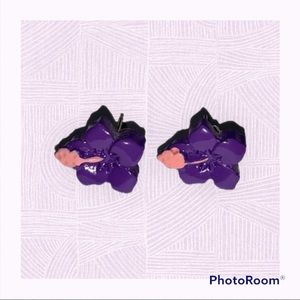 Purple Flower Earrings